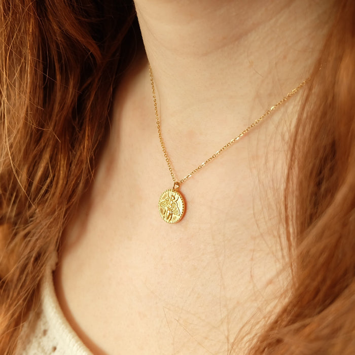 Bee Coin Necklace