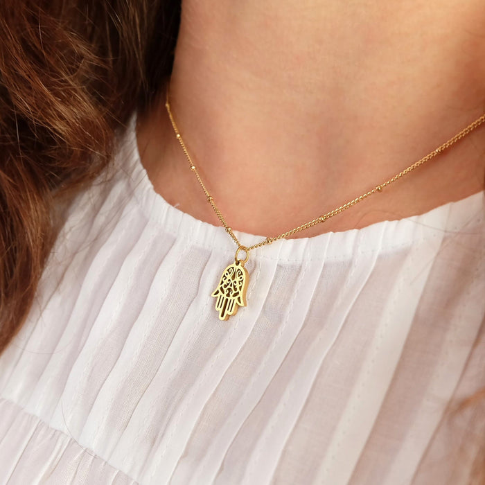 Dainty Hamsa Necklace