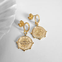 Evil Eye Coin Earings
