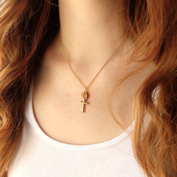 Gold Egyptian Ankh Necklace