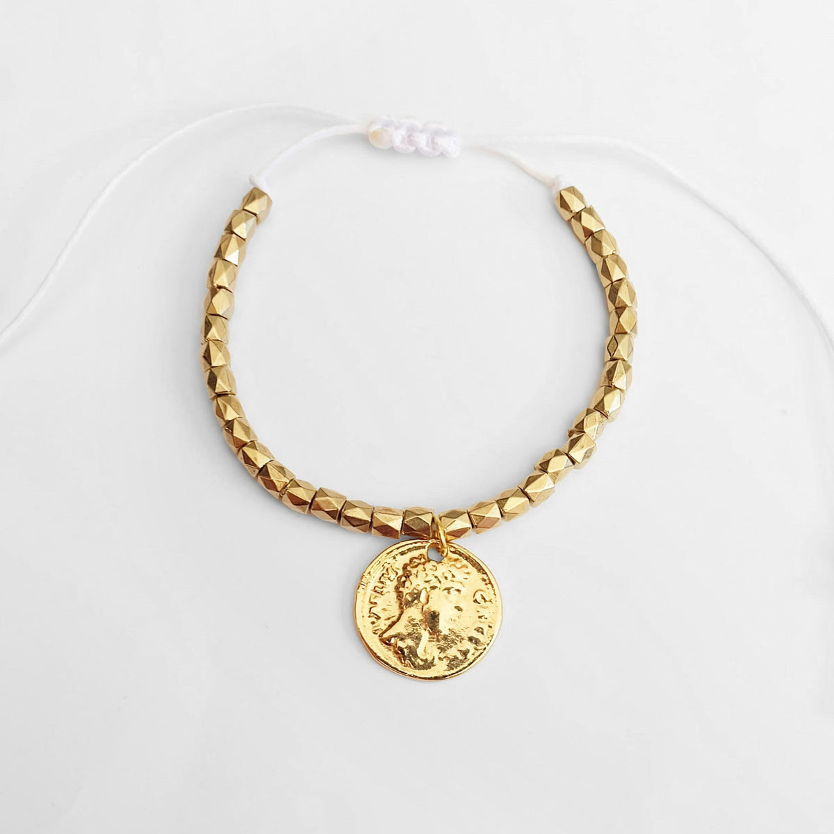 Greek Coin Slider Bracelet