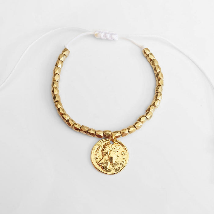 Greek Coin Slider Bracelet