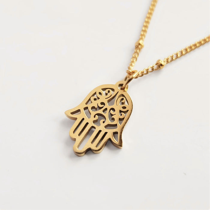 Dainty Hamsa Necklace