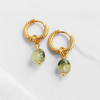 Hydra Prehnite Gemstone Hoops