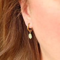 Hydra Prehnite Gemstone Hoops