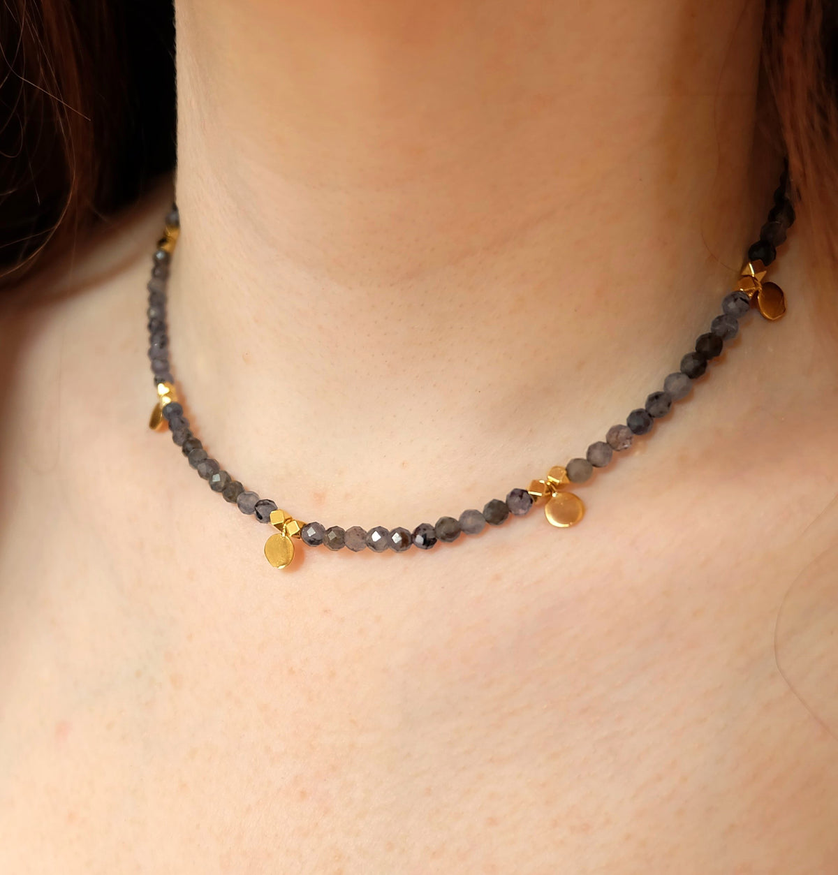 Iolite Coin Choker