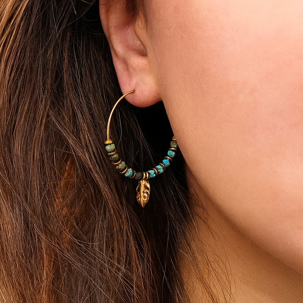 Monstera Leaf Hoop Earrings