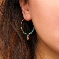 Monstera Leaf Hoop Earrings