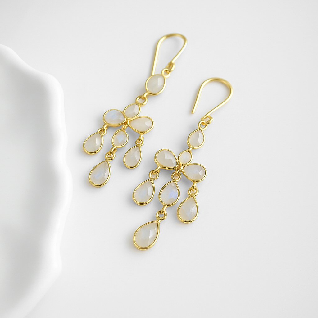 Moonstone Raindrop Earrings