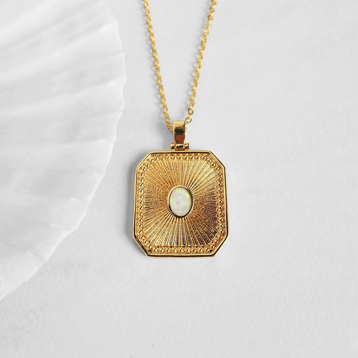 Opal Sunburst Necklace