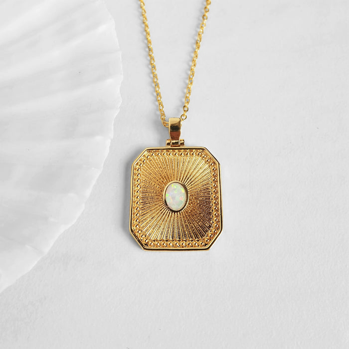 Opal Sunburst Necklace