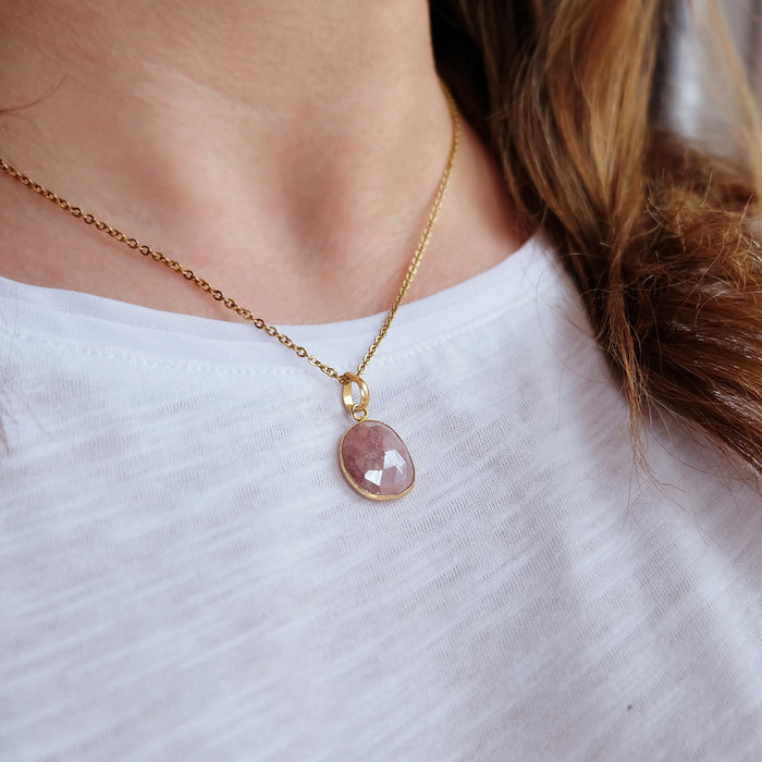 Peach Moonstone Necklace