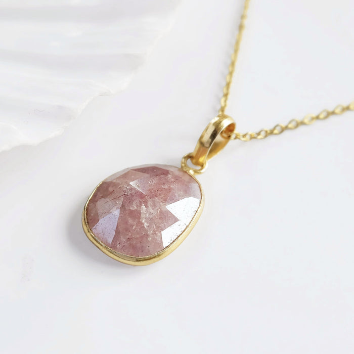 Peach Moonstone Necklace
