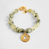Prehnite Star Charm Bracelet