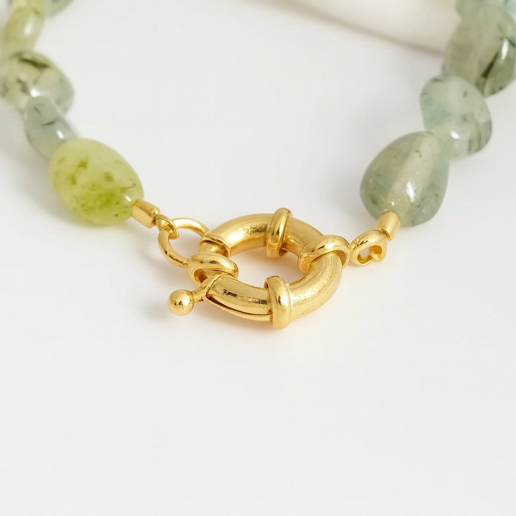 Prehnite Star Charm Bracelet