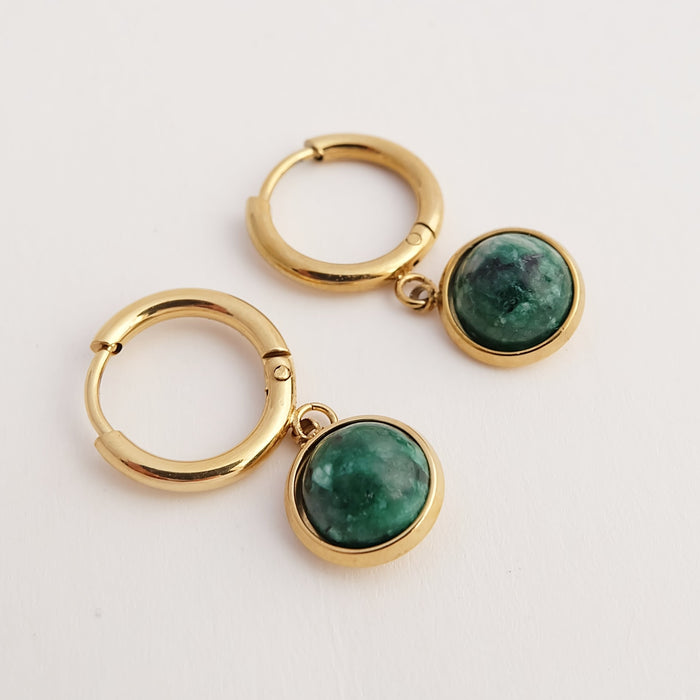 African Turquoise Hoops