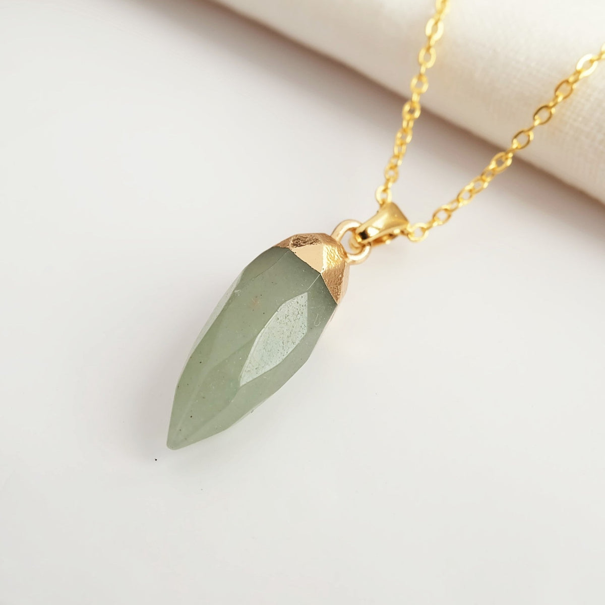 Aventurine Spike Necklace, gemstone necklace