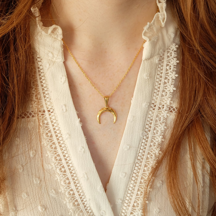 Boho Crescent Moon Necklace