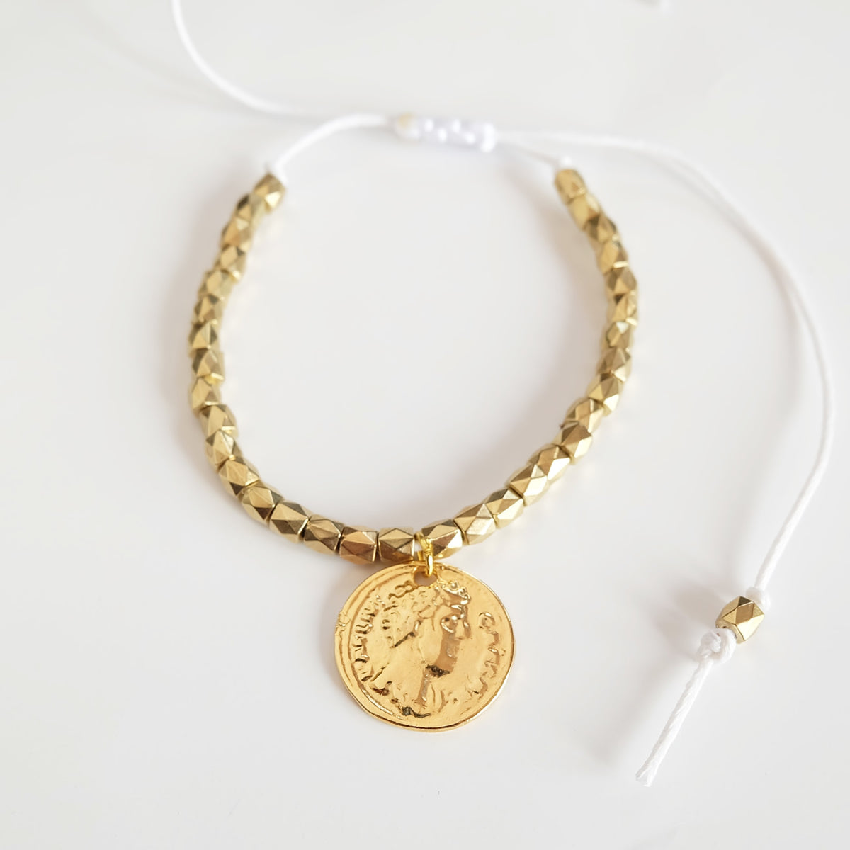 Greek Coin Slider Bracelet
