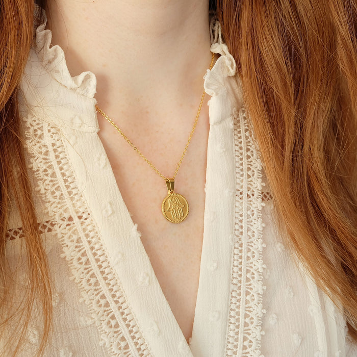 Hamsa Coin Necklace