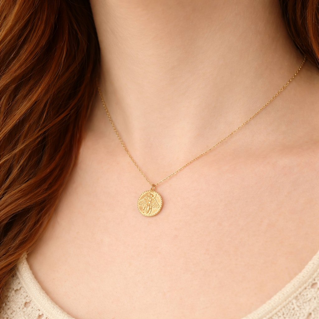 Bee Coin Necklace