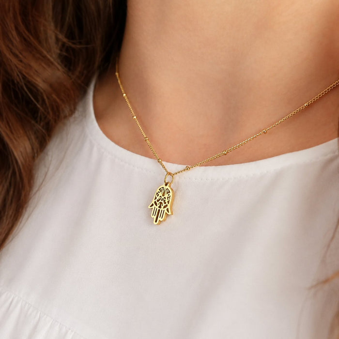 Dainty Hamsa Necklace