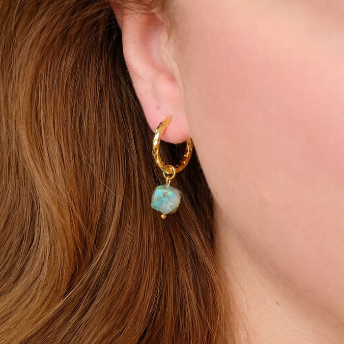 African Turquoise Hoops