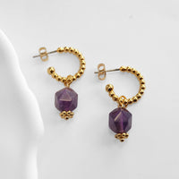 Amethyst Half Hoops