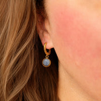 Blue Lace Agate Hoops
