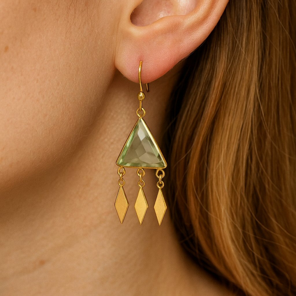Bohemian Green Amethyst Earrings