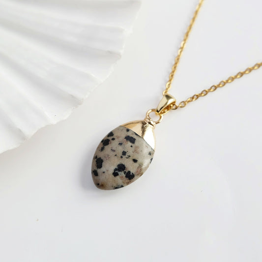 Dalmatian Jasper Oval Necklace