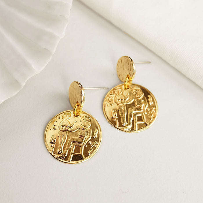 Egyptian Coin Earrings