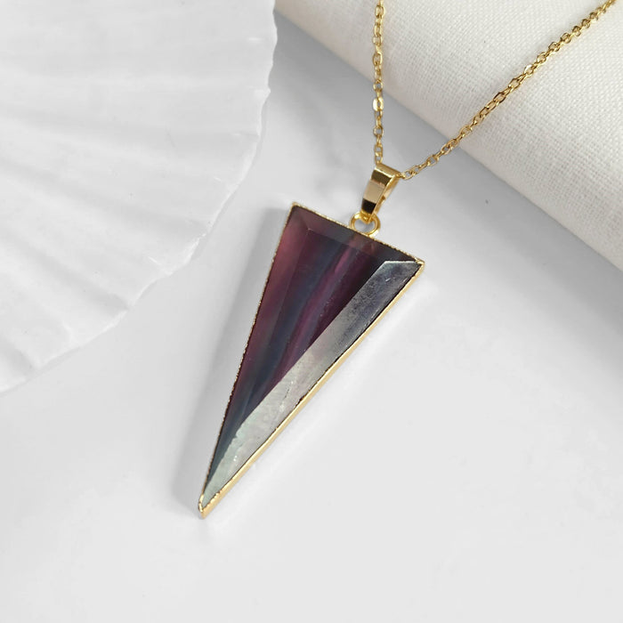 Large Fluorite Triangle Pendant