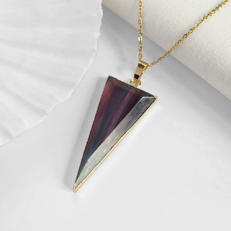 Large Fluorite Triangle Pendant