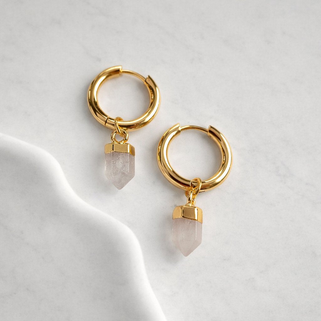 Glacier Quartz Hoops