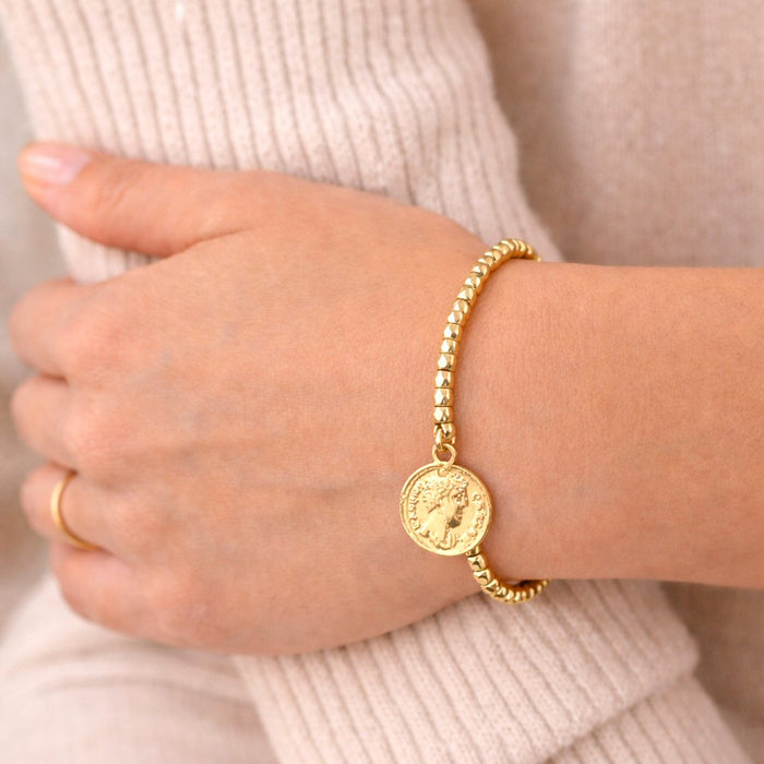 Greek Coin Slider Bracelet
