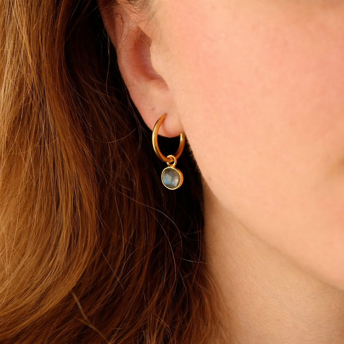 Labradorite Hoop Earrings
