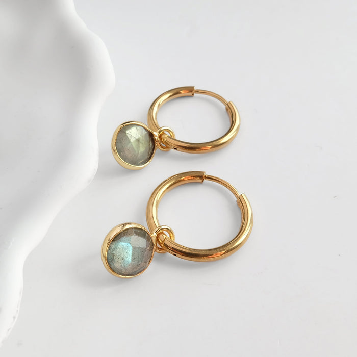 Labradorite Hoops
