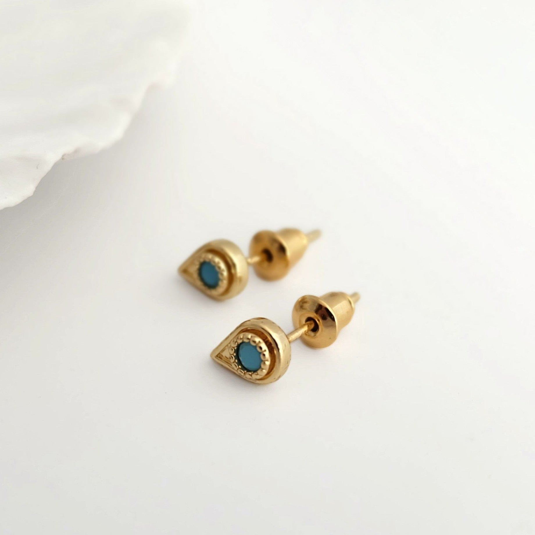 Turquoise Paisley Stud Earrings