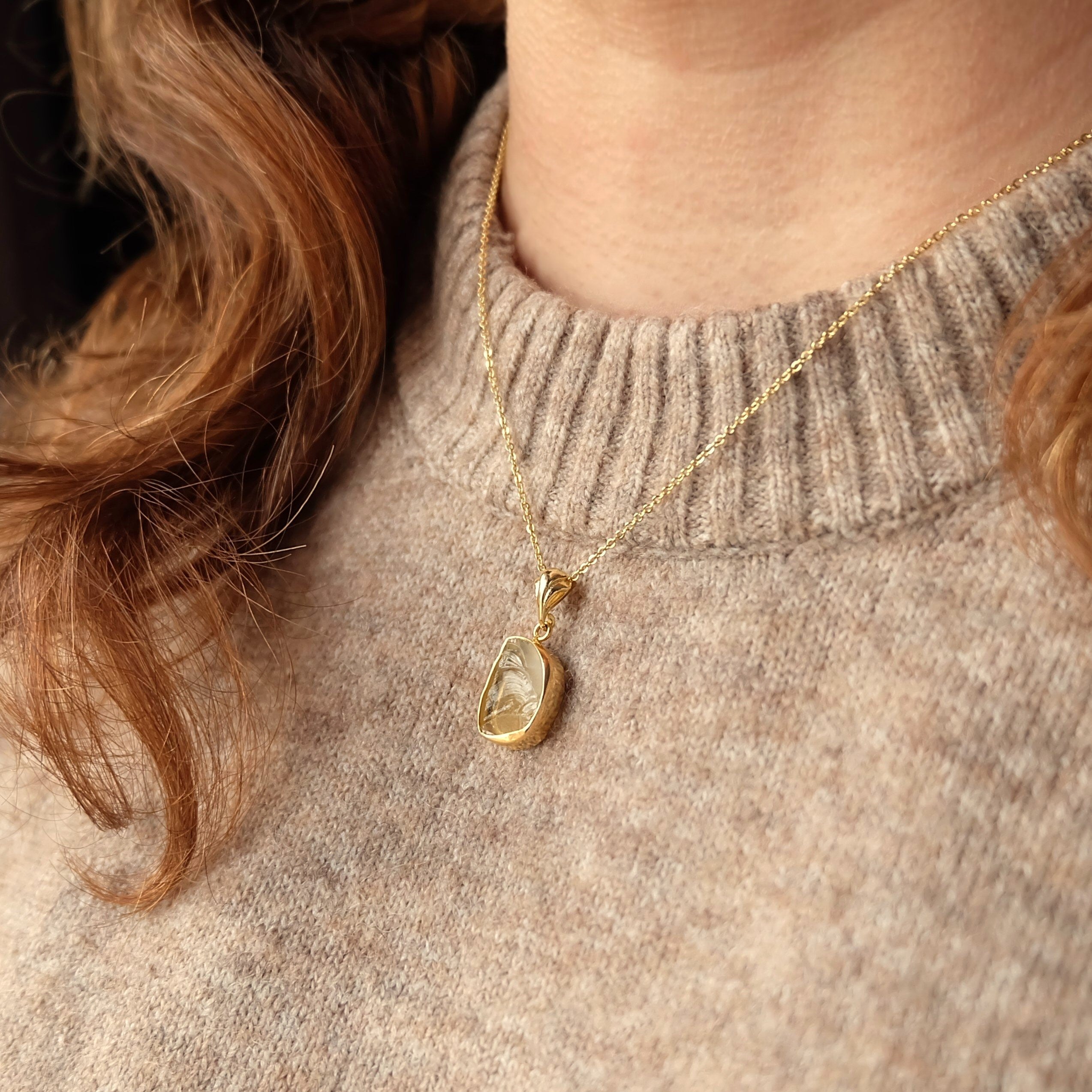 Raw citrine necklace deals
