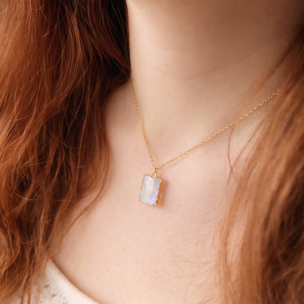 Raw Moonstone Necklace