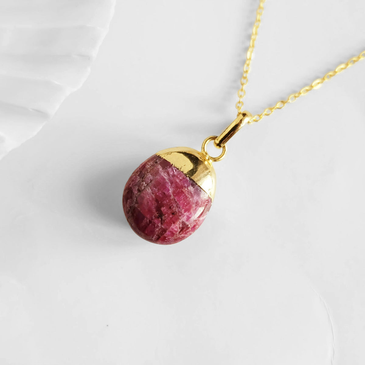 Ruby Tumbled Pendant