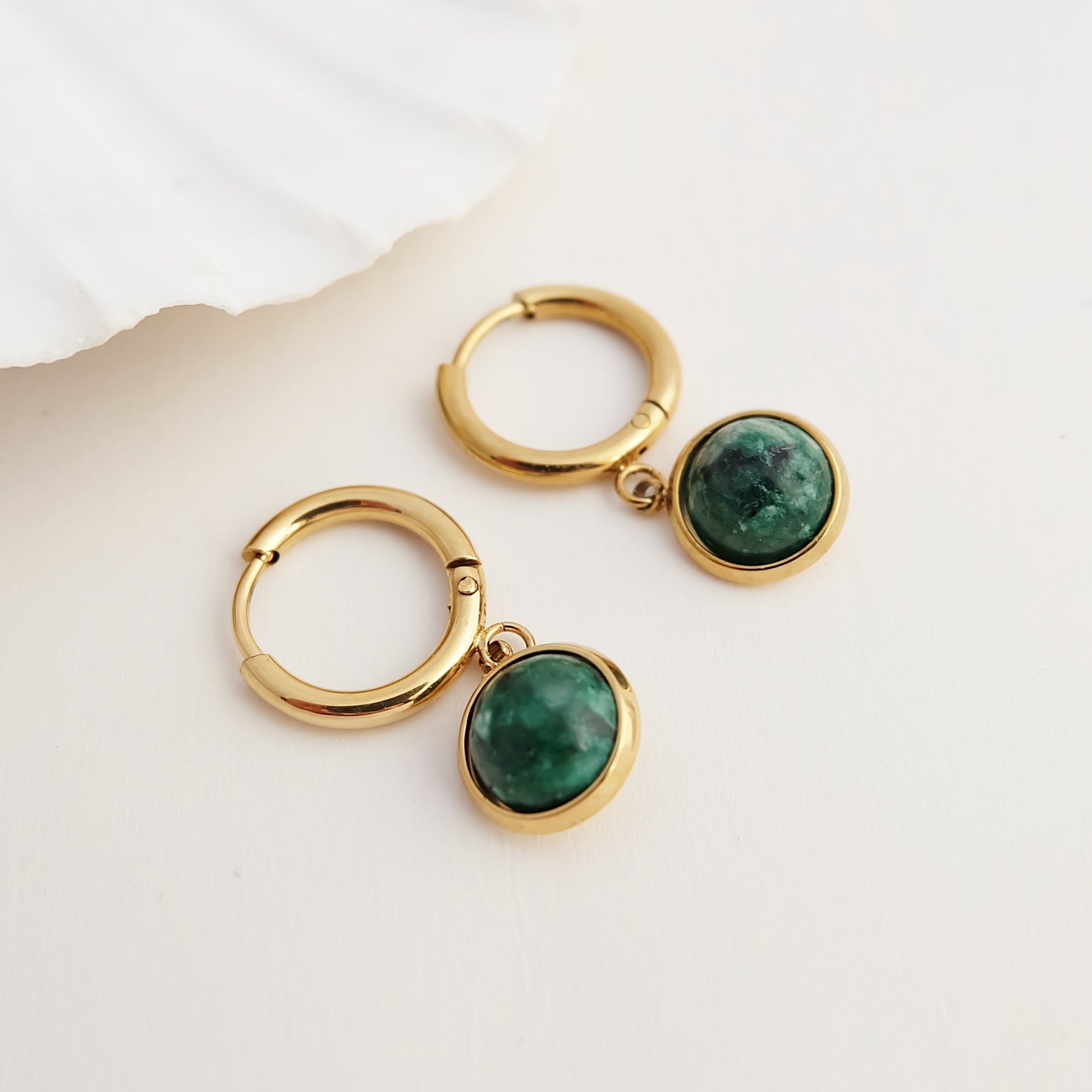 African Turquoise Hoops