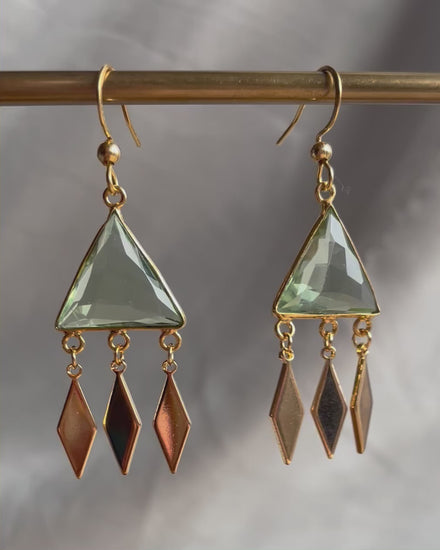 Bohemian Green Amethyst Earrings