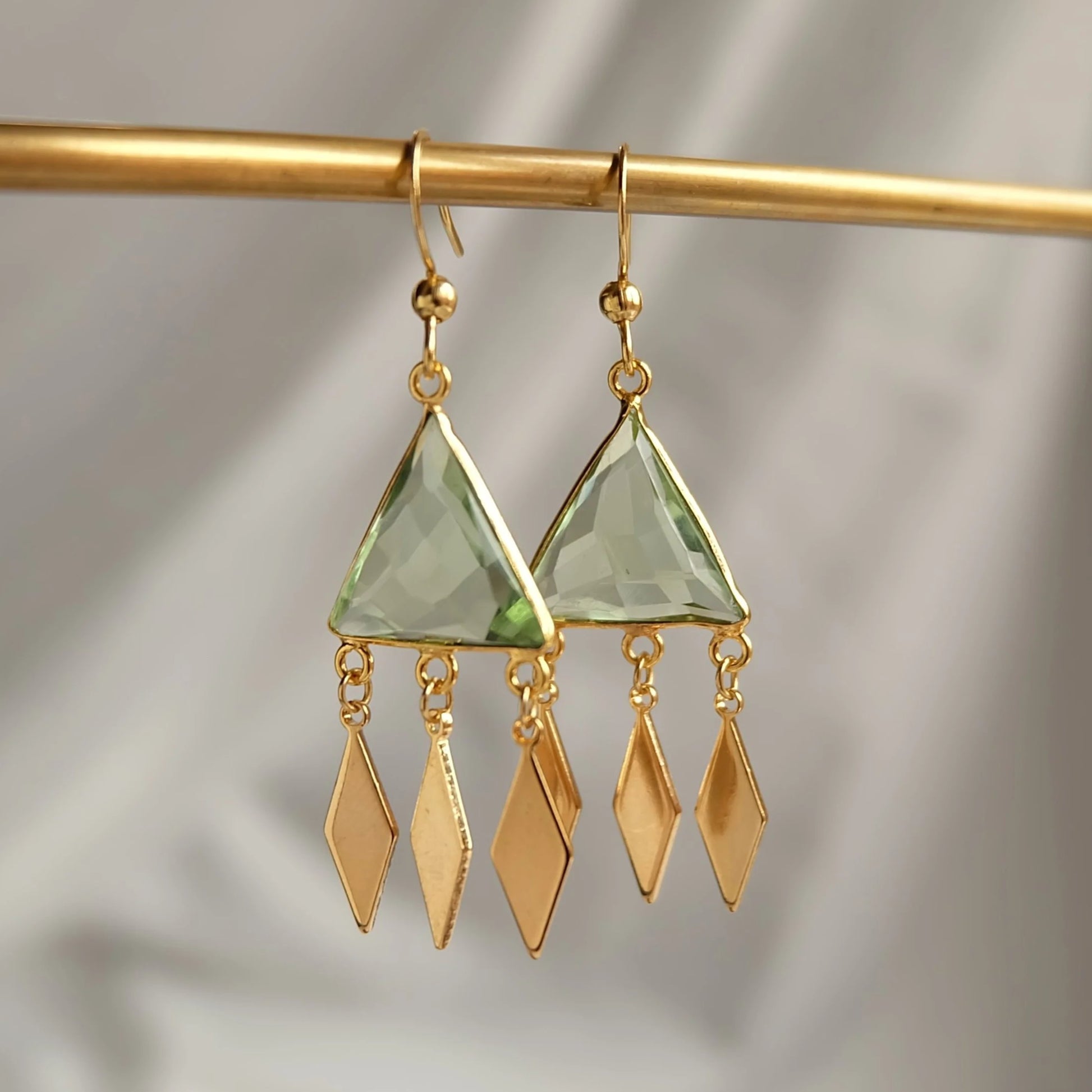 Bohemian Green Amethyst  Earrings