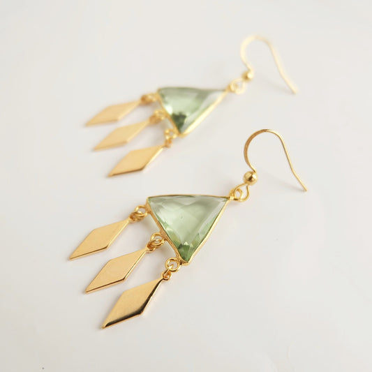 Bohemian Green Amethyst Earrings