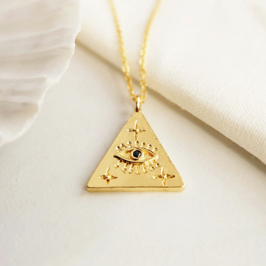 Evil Eye Amulet Necklace, gold evil eye necklace