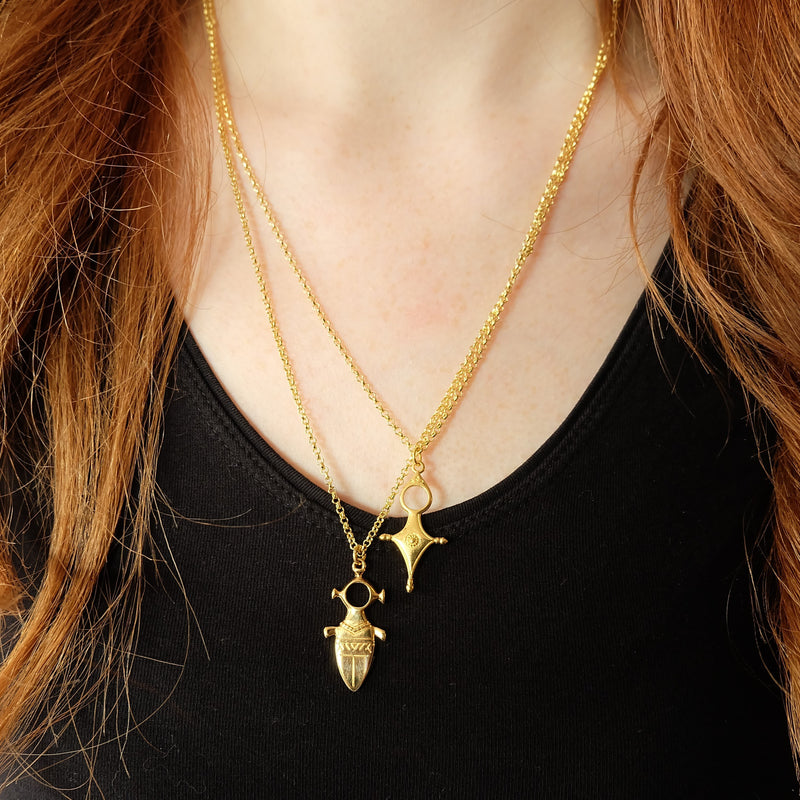 Sofia Talisman Necklace. gold talisman necklace