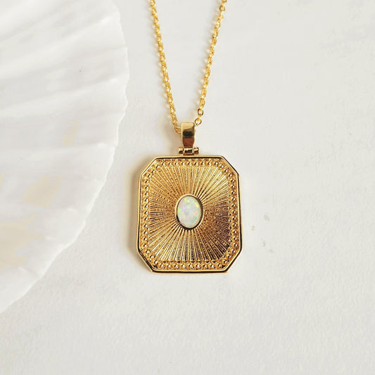 Opal Sunburst Necklace