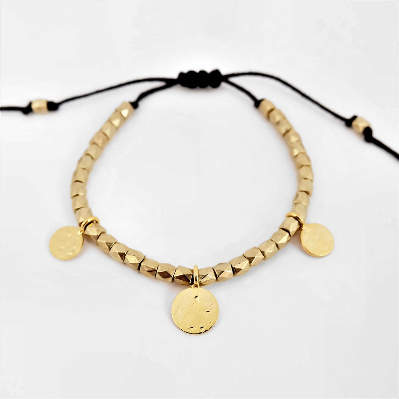 Sahara Bracelet, gold beaded bracelet